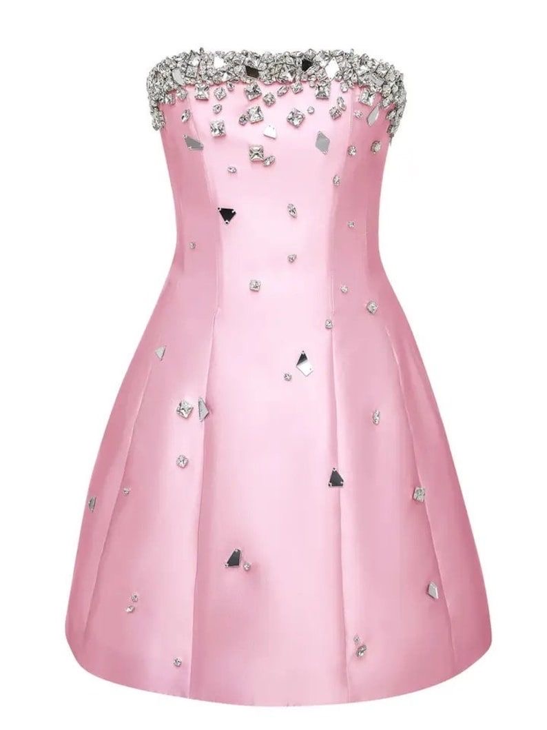 Crystal Embellish A-line Dress - Image 9